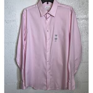 Calvin Klein Steel+  Men's Reg-Fit Stretch Dress Shirt, pink  16 34/35 $85